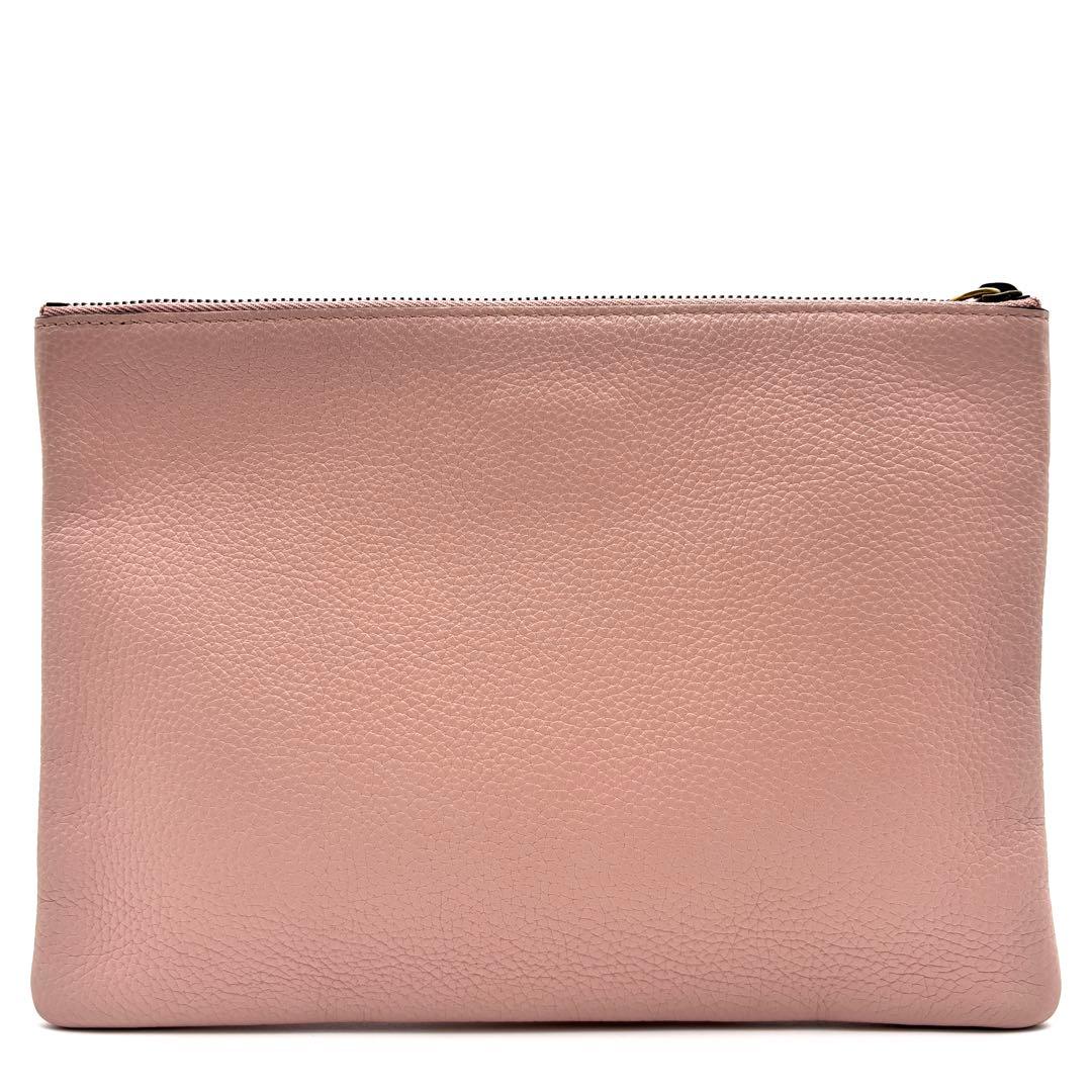 未使用保管品 グッチ クラッチバッグ レザー 本革 ビー Bee ロゴ ピンク