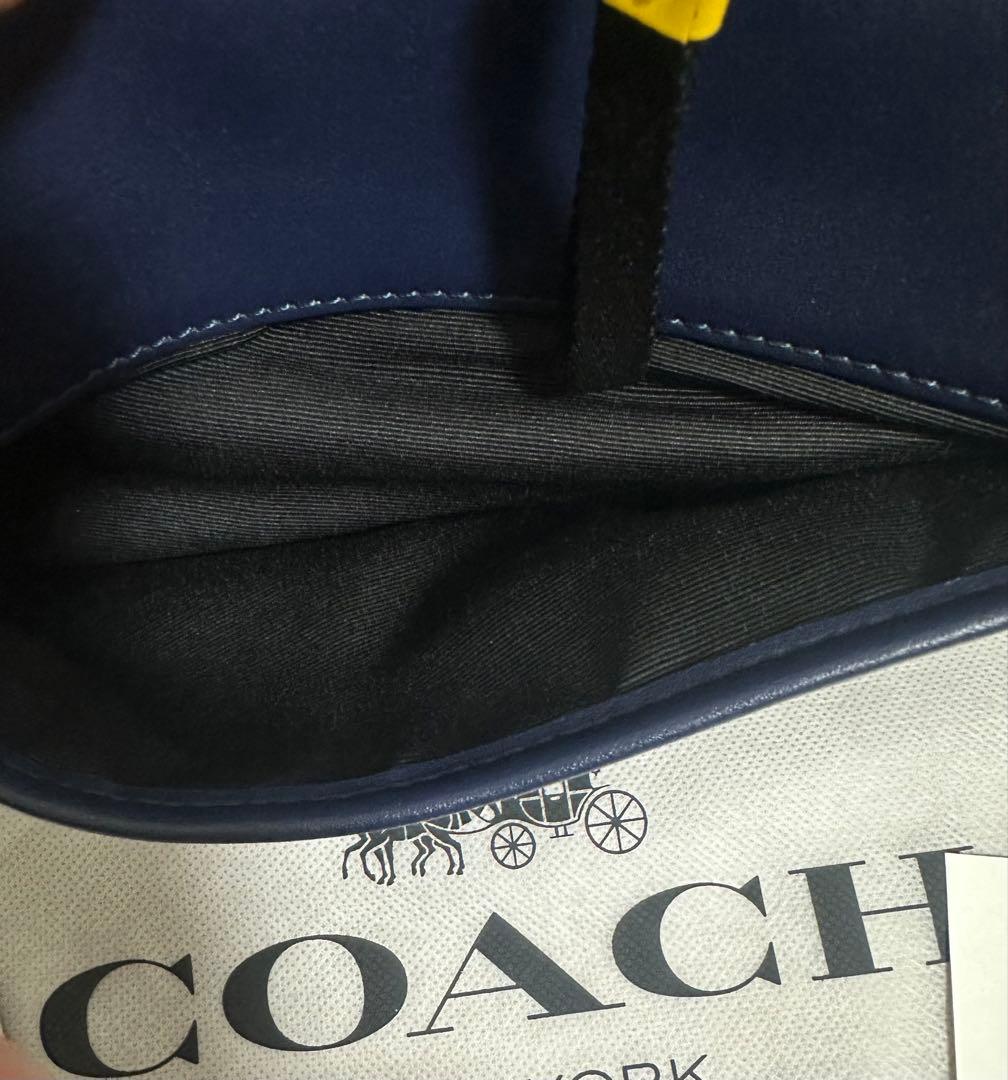 COACH ショルダーバッグ ネイビー/イエロー