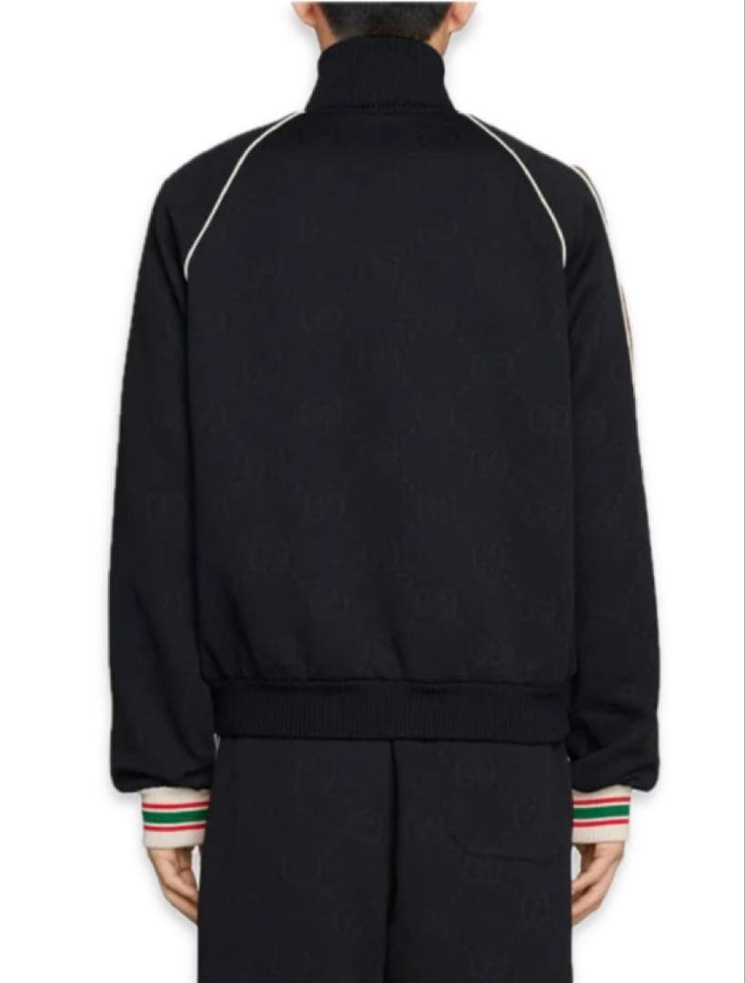 GUCCI GGジャカードモノグラムトラックジャケット・パンツ　セットアップ　黒