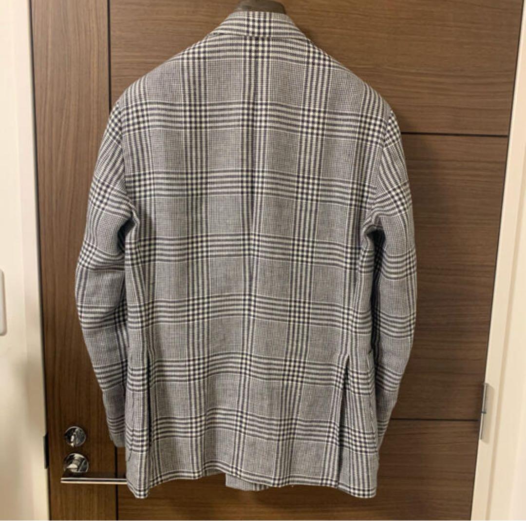 CARUSO カルーゾ 4ボタンダブルジャケット　グレンチェック 46