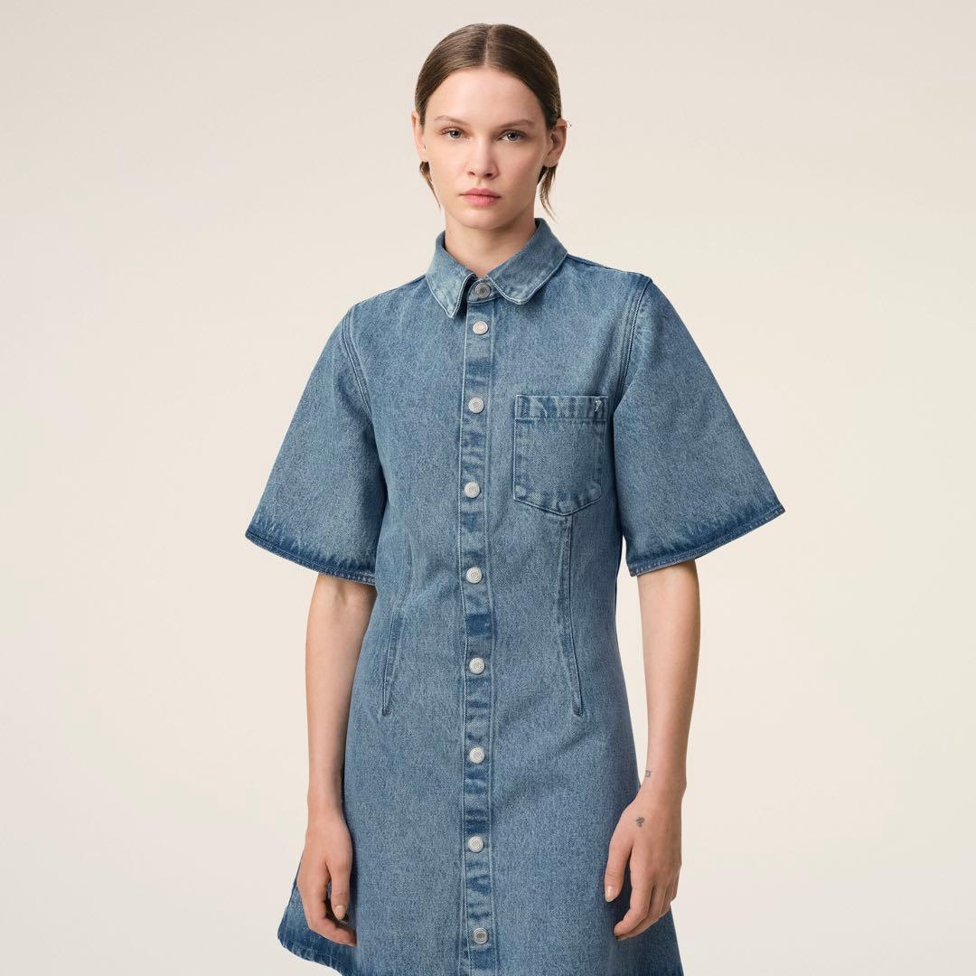 25SS 新作 ami PARIS アミパリス デニムミニワンピース M