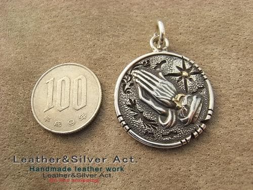 祈りの手　フリーメイソン 秘密結社 　 シルバーネックレス　925　ハンドメイド