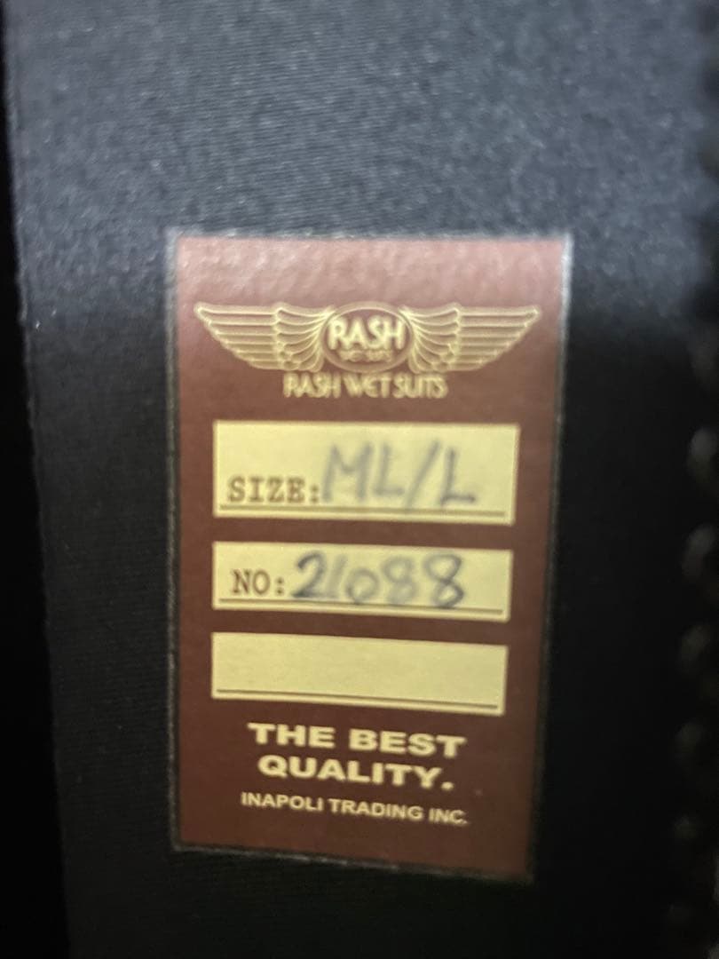 RASH ブラック フルスーツ セミドライ　ML/L