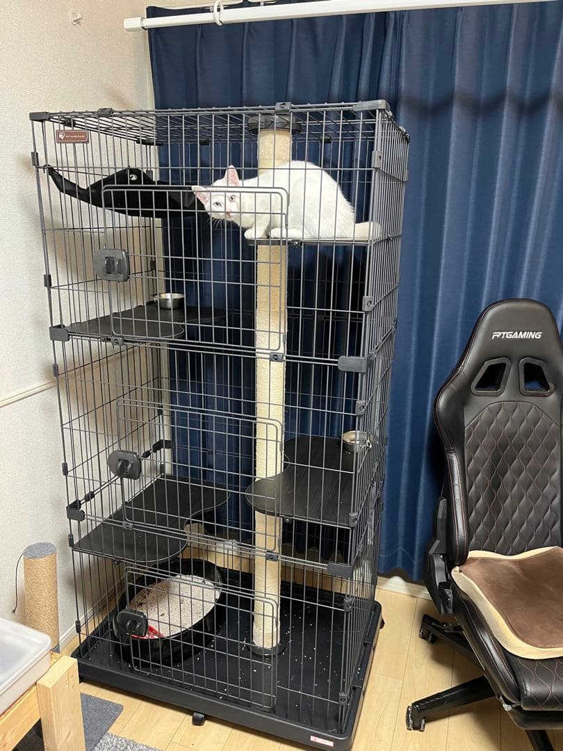 5段タイプ 爪研ぎポール付きキャットケージ 【アイリスオーヤマPCLC-903】