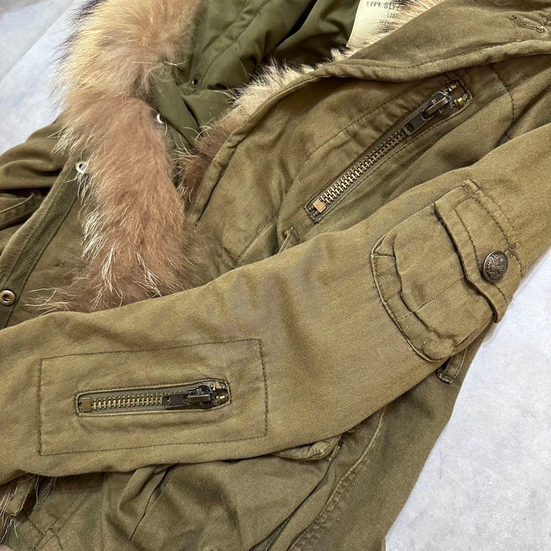 平成ギャルy2k　ファー付きミニタリーモッズコート　アウター　フェアリーグランジ