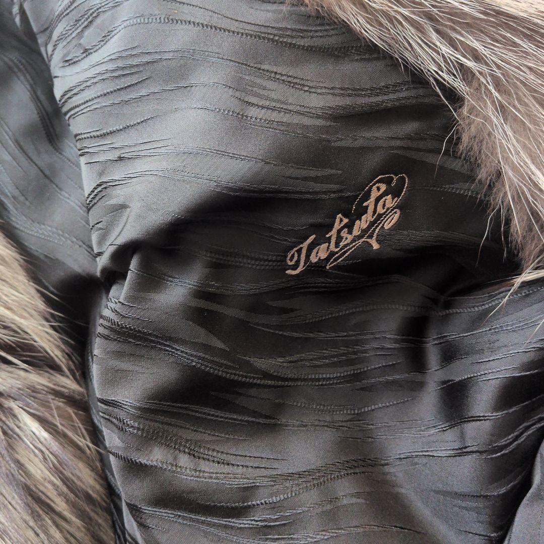 ロング丈ハーフコート シルバー リアルファー