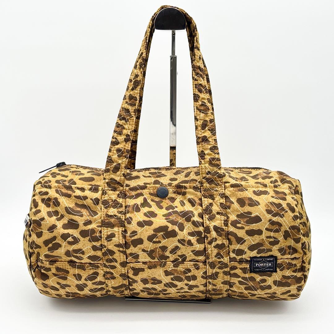 【希少・美品】PORTER×X-girl ドラムバッグ レオパード 肩掛け 豹柄