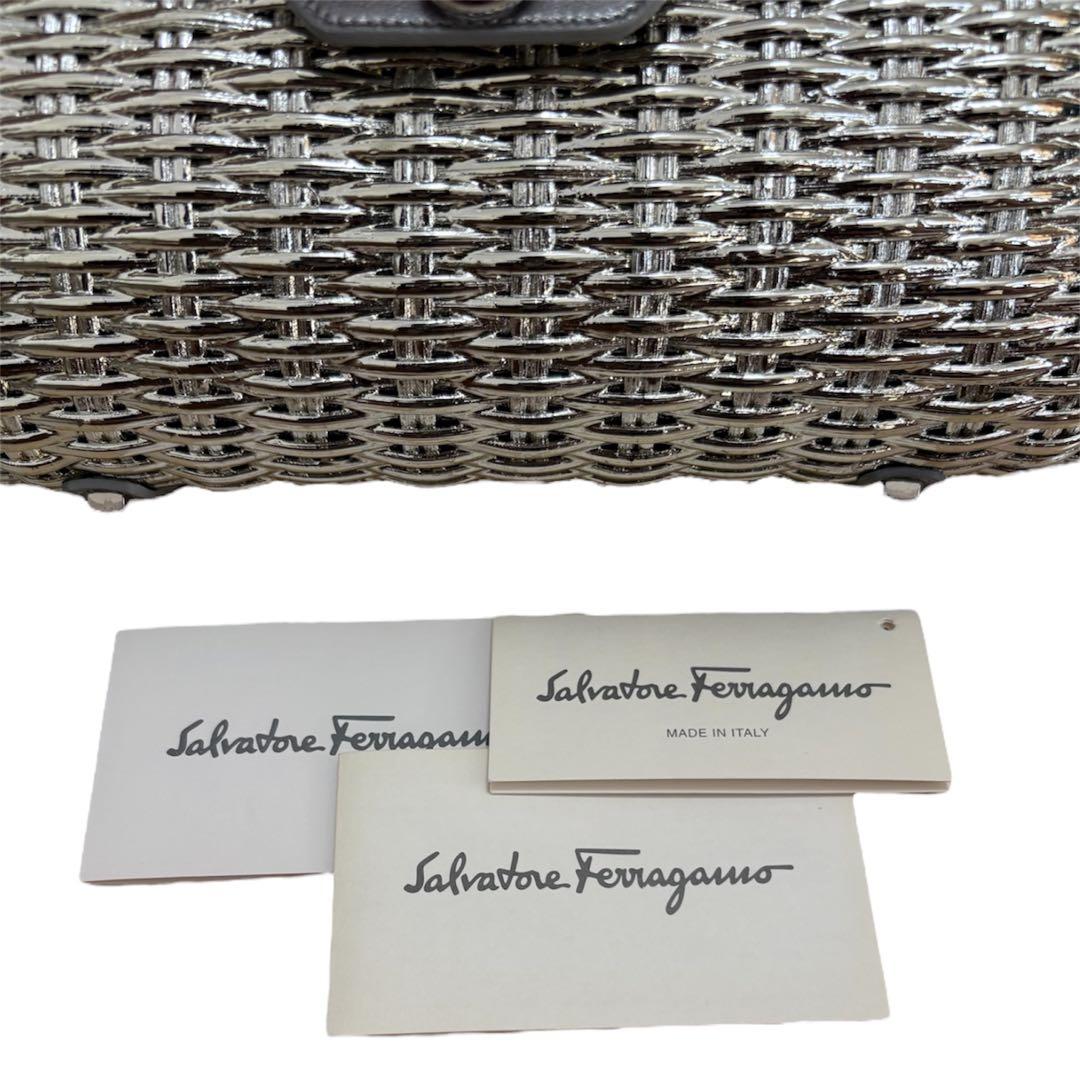 フェラガモ Ferragamo かごバッグ ハンドバッグ ガンチーニ