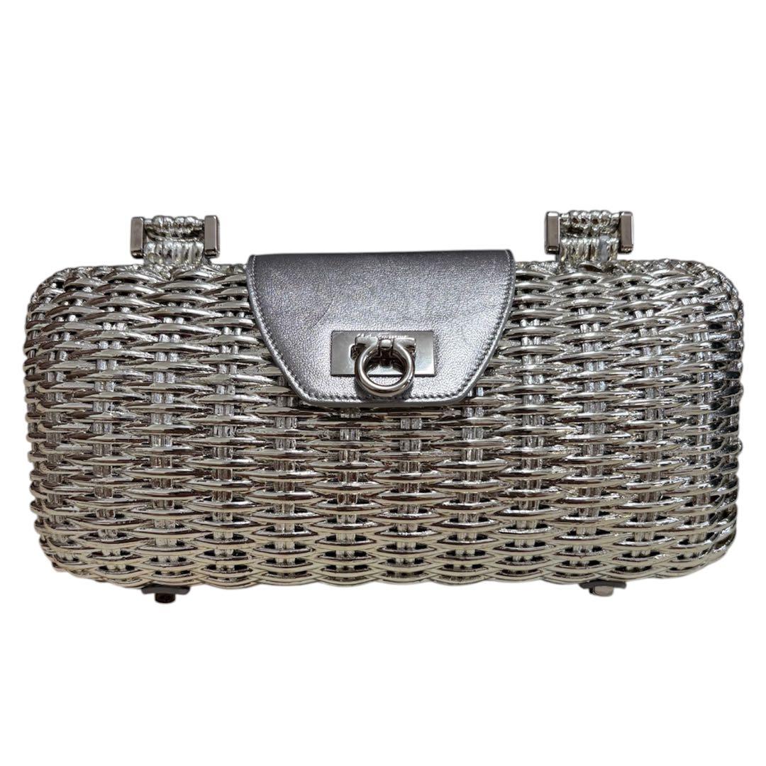 フェラガモ Ferragamo かごバッグ ハンドバッグ ガンチーニ