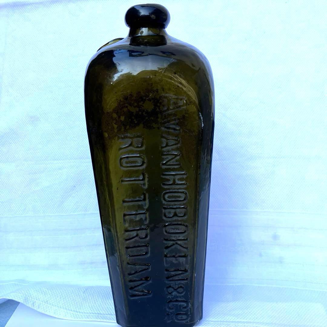 オランダ瓶　ジンボトル　骨董　古いガラス