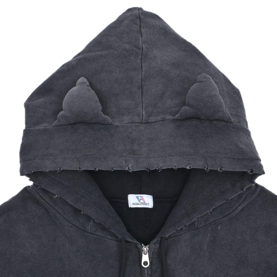 VOLCAN&APHRODITE ネコ耳ピグメントZⅠPパーカー