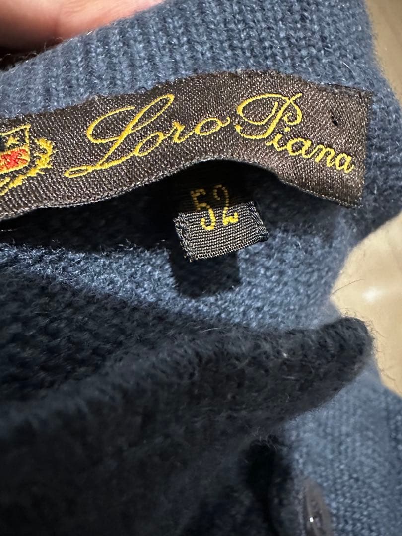 ロロピアーナ　LoroPiana カシミヤニット　襟付き　ネイビー　サイズ52