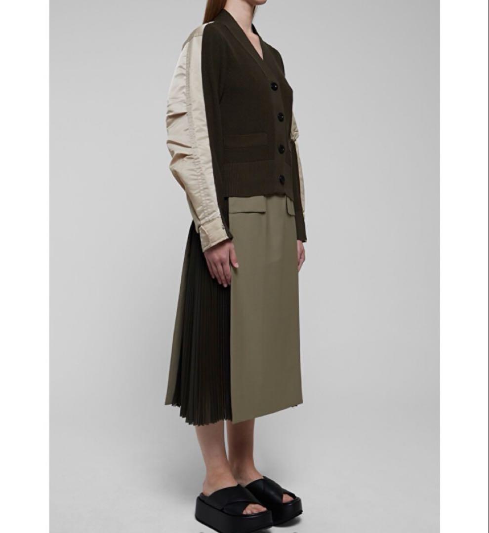 サカイ　ナイロンツイルミックスニットカーディガン