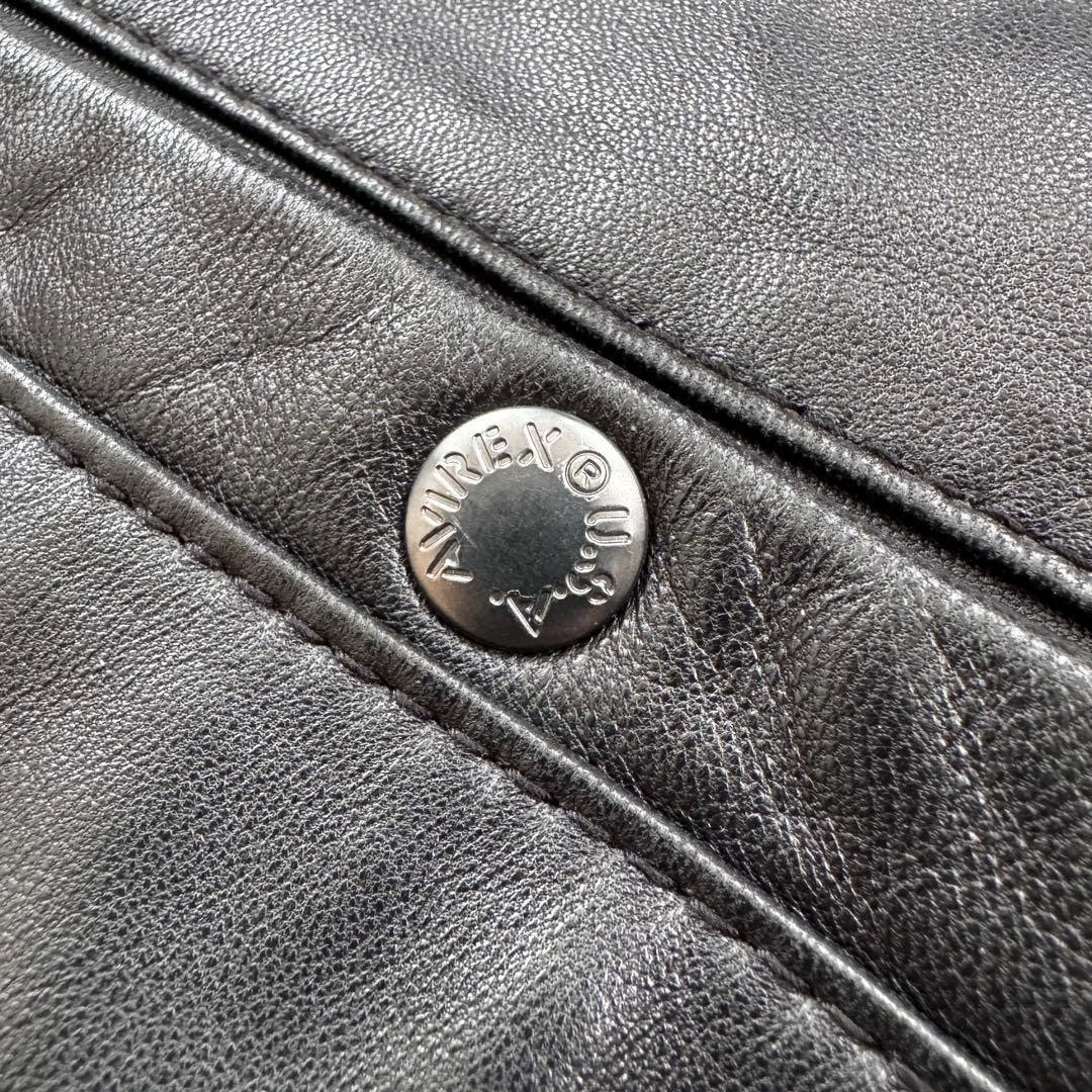 【美品】AVIREX（アヴィレックス）本革　レザー MA-1 ブラック　XL