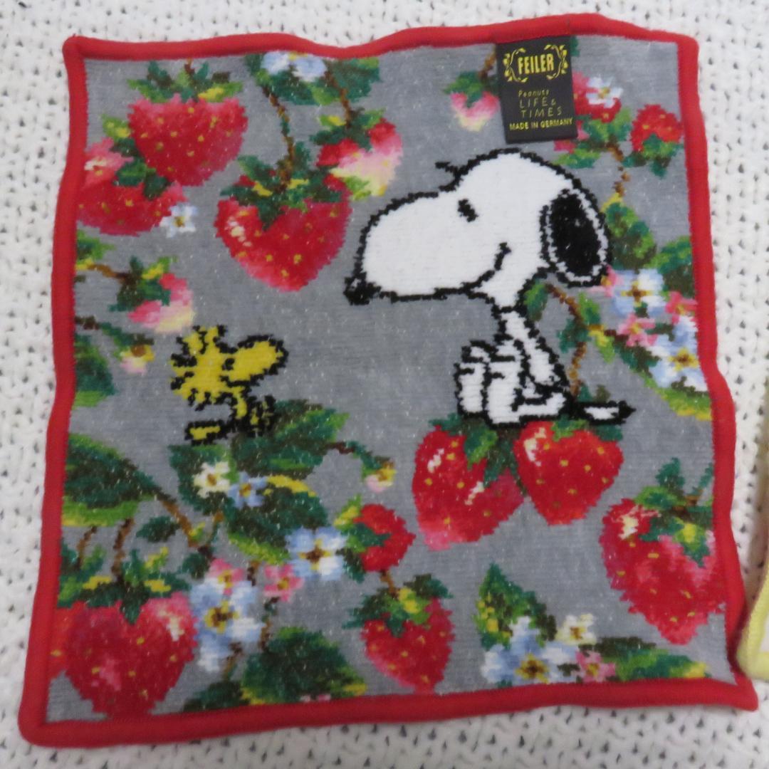FEILERフェイラー スヌーピー タオルハンカチ ３枚セットused美品