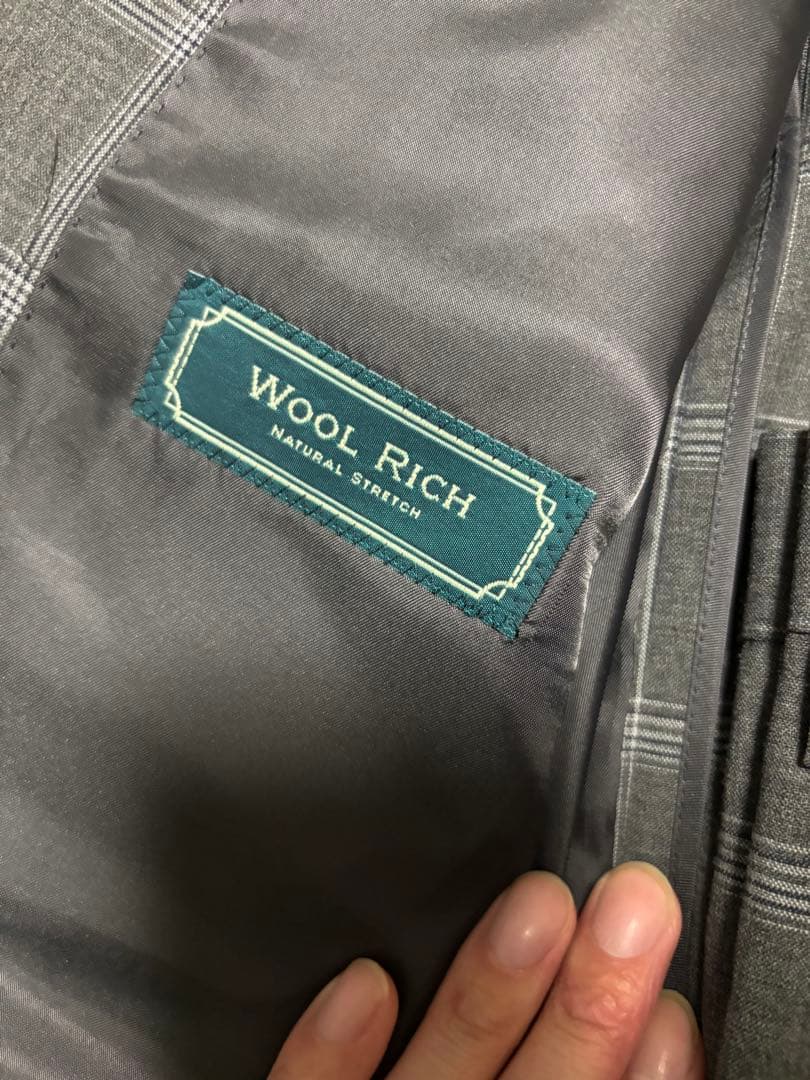 D'or Homme ドームオム　2点セット　チェック　スーツ　グレー　a8