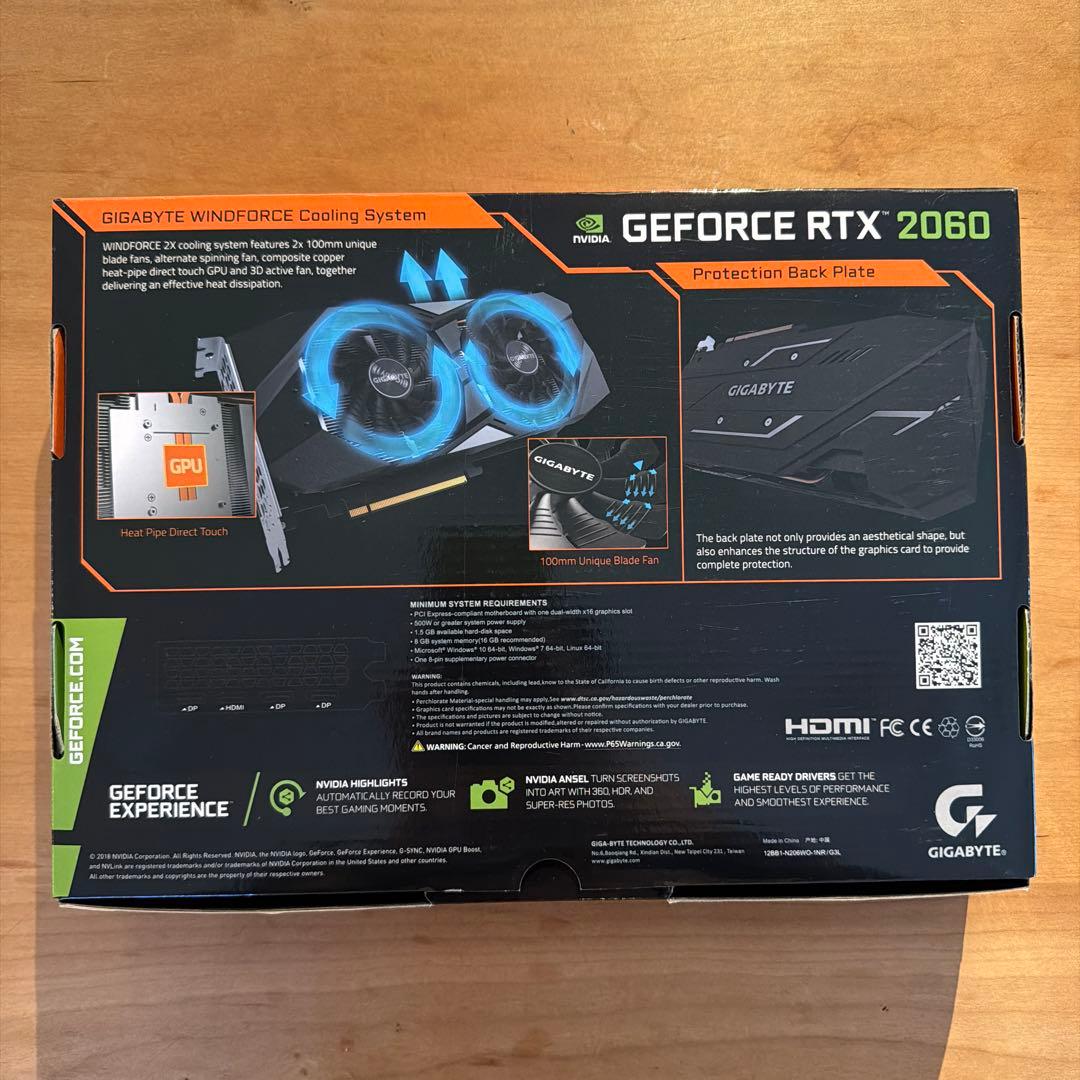 グラフィックボード・グラボ・ビデオカード GeForce RTX 2060 WINDFORCE OC 6G