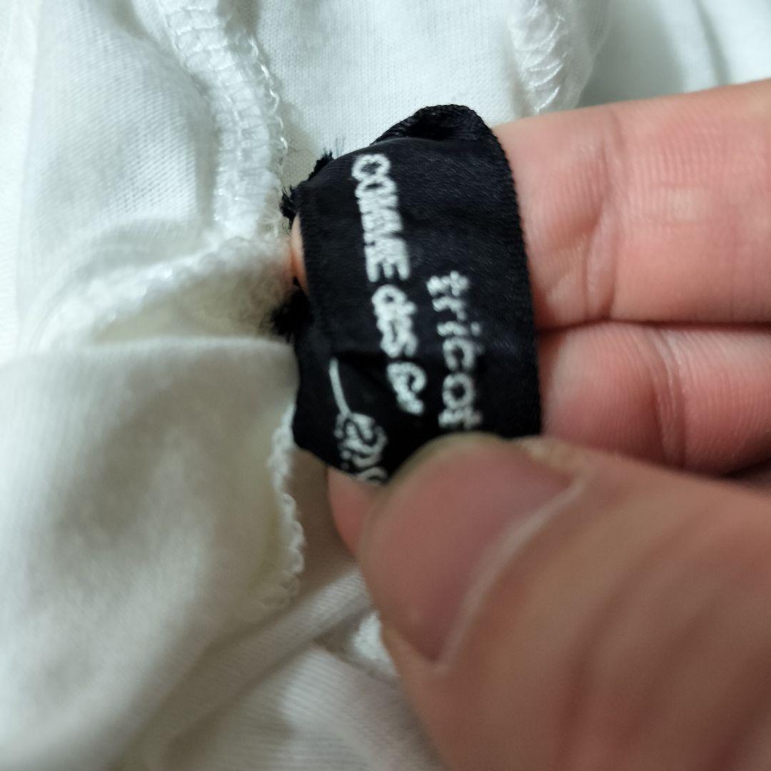 トリココムデギャルソン 半袖Tシャツ カットソー ブラウス 丸襟 白ホワイト