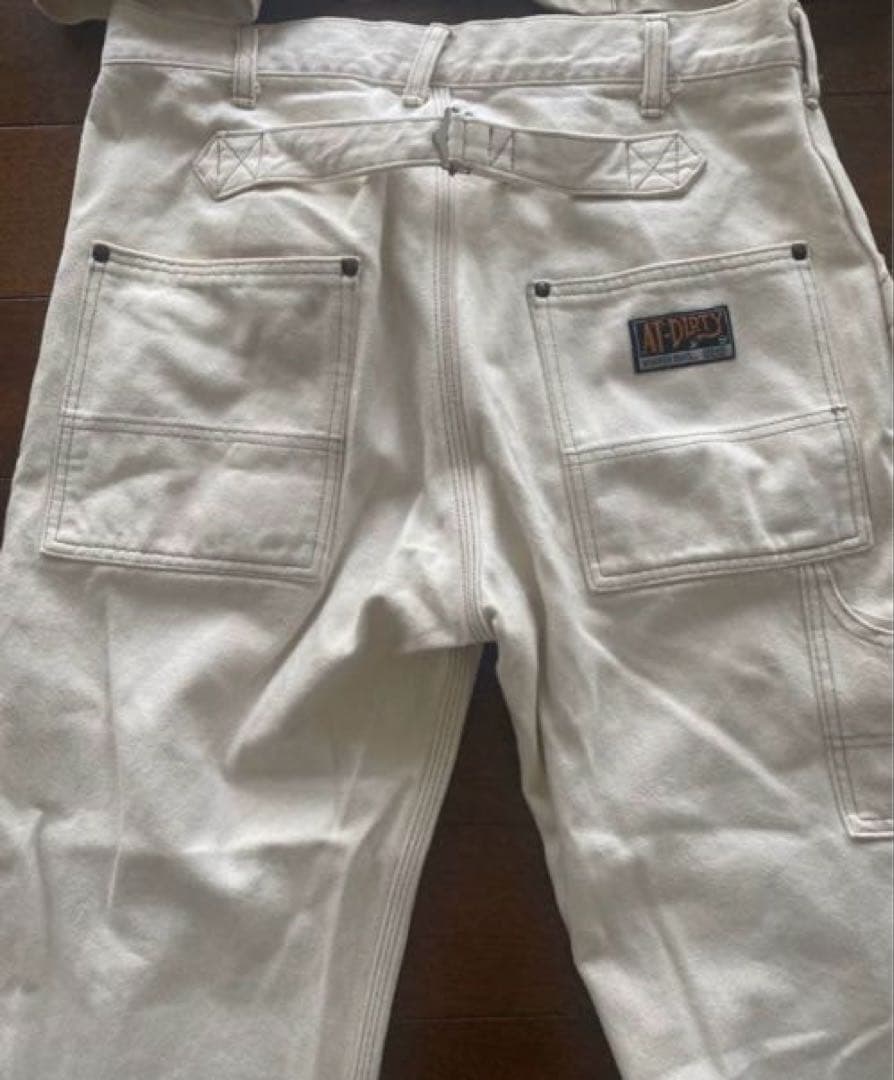 AT-DIRTY アットダーティ　デニムパンツ、ベスト　セットアップ　生成り