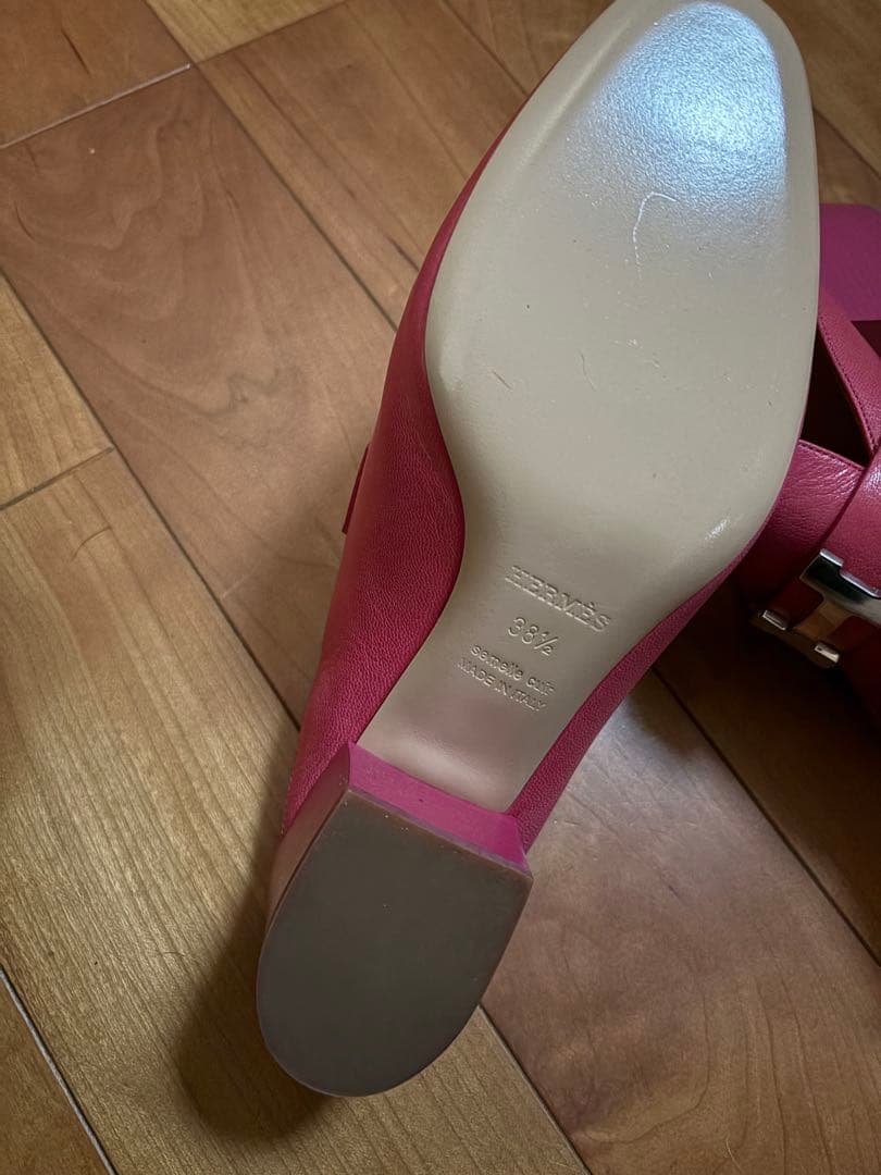 あゆくんさま専用HERMÈS ピンク フリンジ スリッポン 38.5