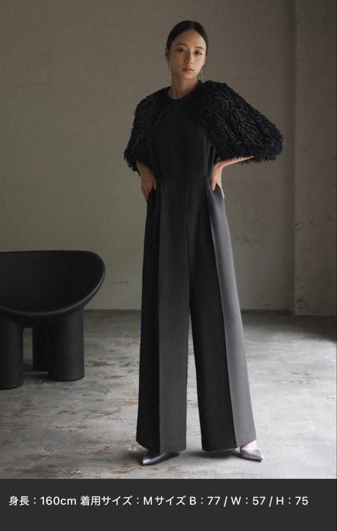 GIRL フェザーボレロスリーブ&オールインワン2点セット結婚式パンツドレス