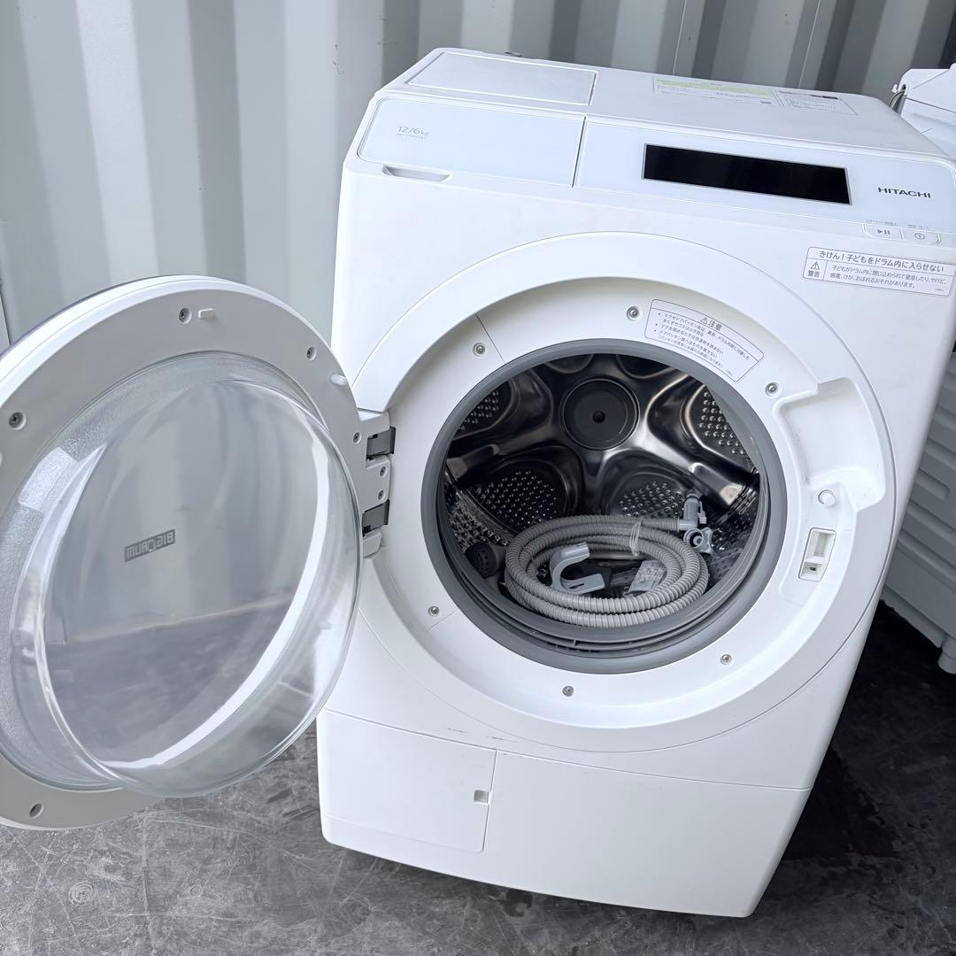 84運搬取付無料！ホワイト純正日立大容量パワフル洗濯機！シンプル操作完動品超美品