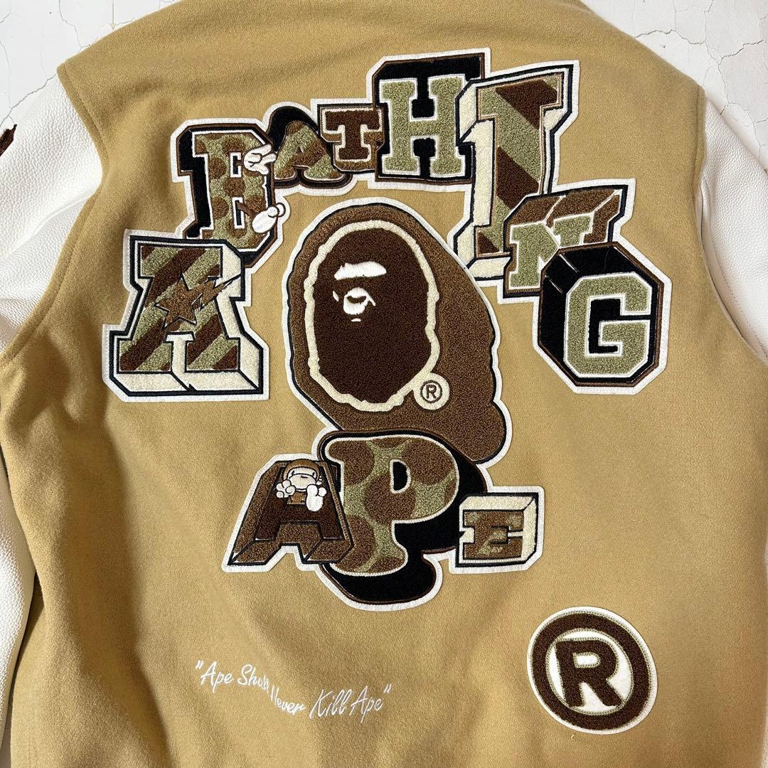 A BATHING APE エイプ レザー スタジャン 24AW
