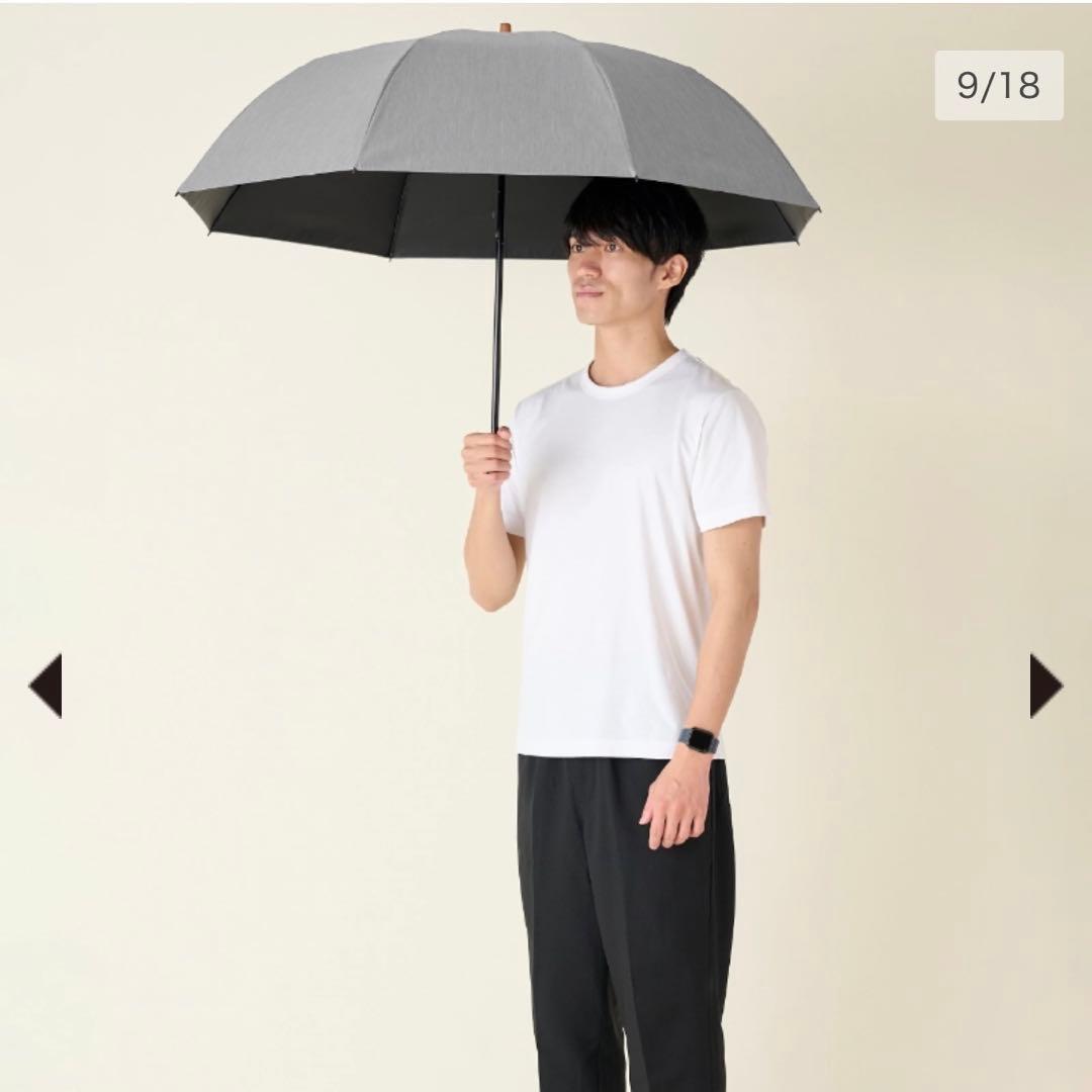 SUN BARRIER 100 折りたたみ日傘 ２段折 大判 フロスト グレー