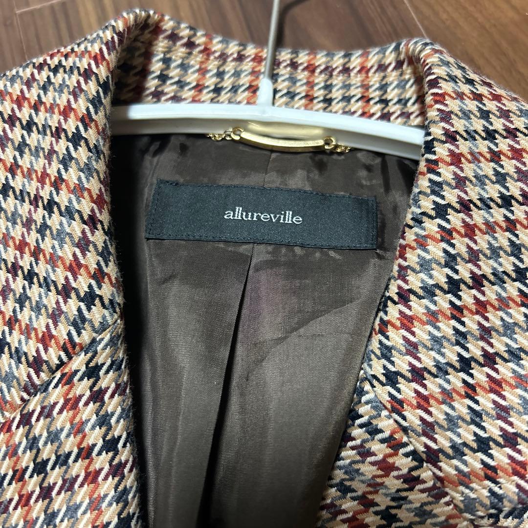 allureville チェック柄 ダブルブレストジャケット