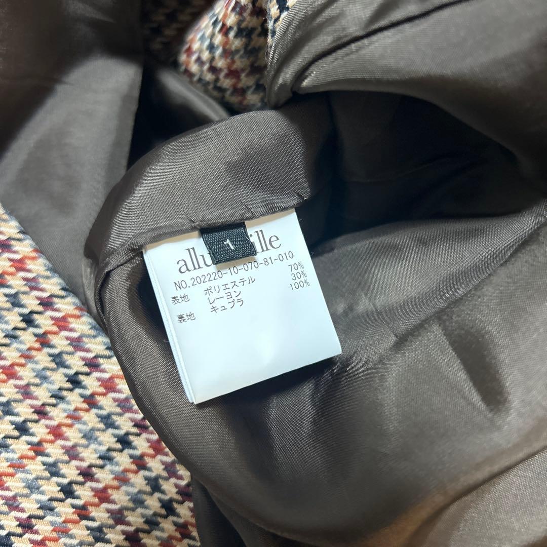 allureville チェック柄 ダブルブレストジャケット