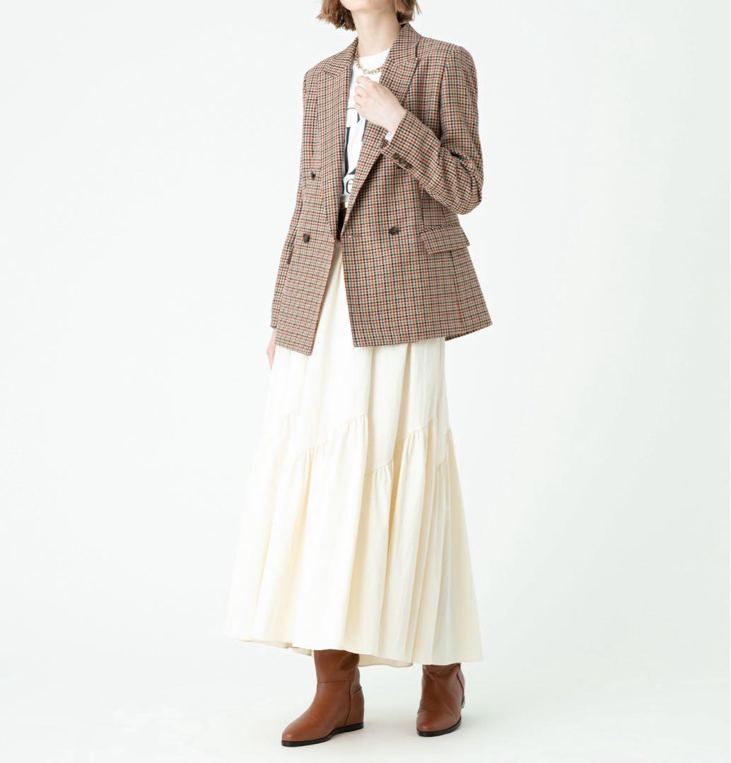 allureville チェック柄 ダブルブレストジャケット