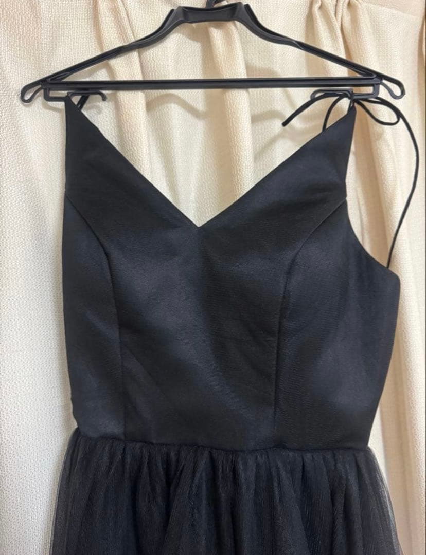 黒ドレス ブラックドレス キャミソールパーティードレス 前撮り　カラードレス