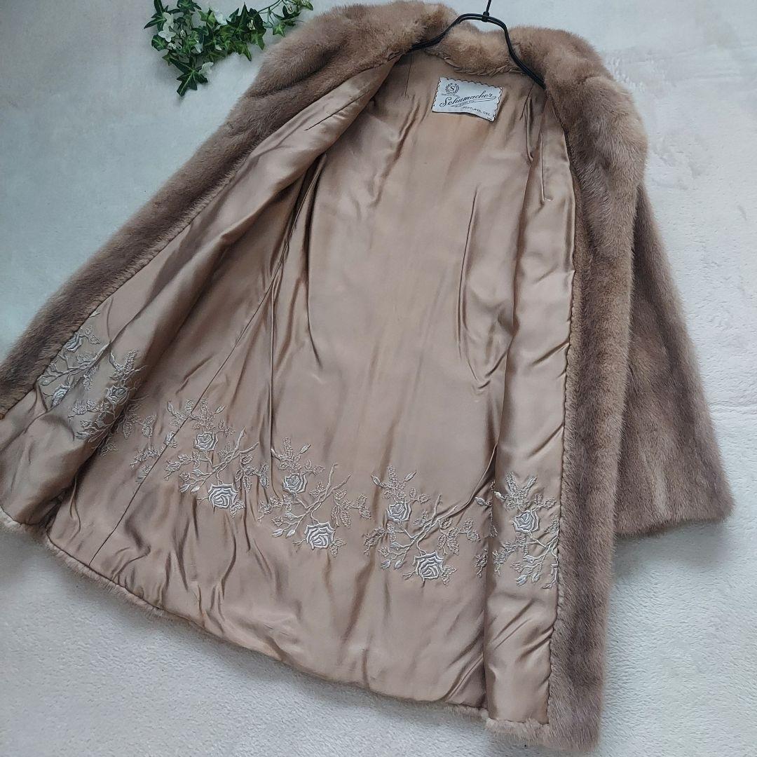 Schumacher✨ 毛皮 ロングコート 膝丈 Sサイズ