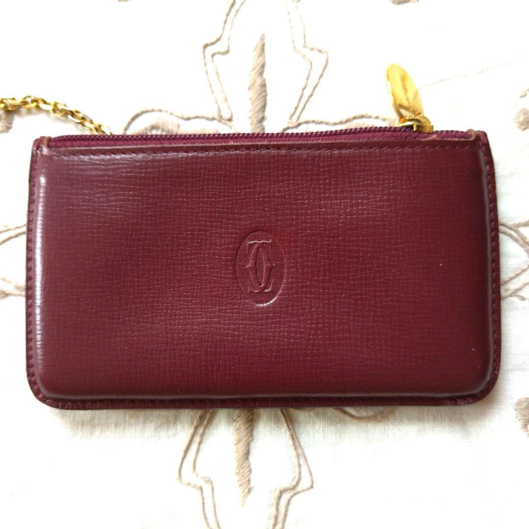 Cartier カルティエ マストライン レザーケース 小銭入れ ボルドー