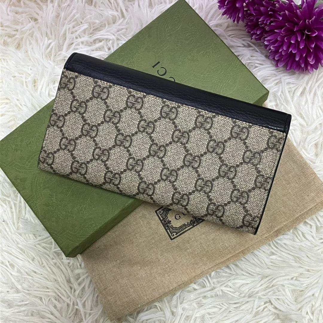 ✨GUCCI✨ 長財布　GGマーモント ツートンカラー ブラック