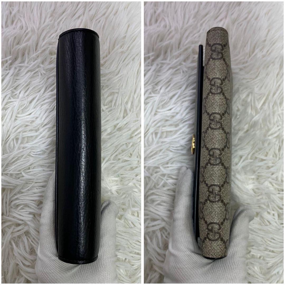 ✨GUCCI✨ 長財布　GGマーモント ツートンカラー ブラック