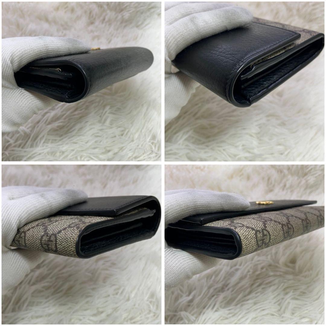 ✨GUCCI✨ 長財布　GGマーモント ツートンカラー ブラック