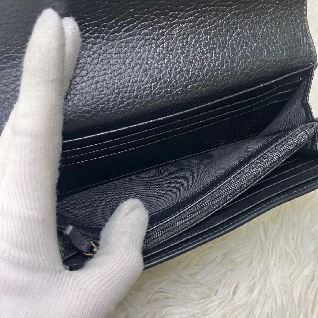 ✨GUCCI✨ 長財布　GGマーモント ツートンカラー ブラック