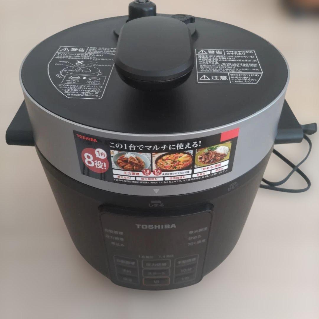 【美品】TOSHIBA 電気圧力鍋 RCP-30R黒