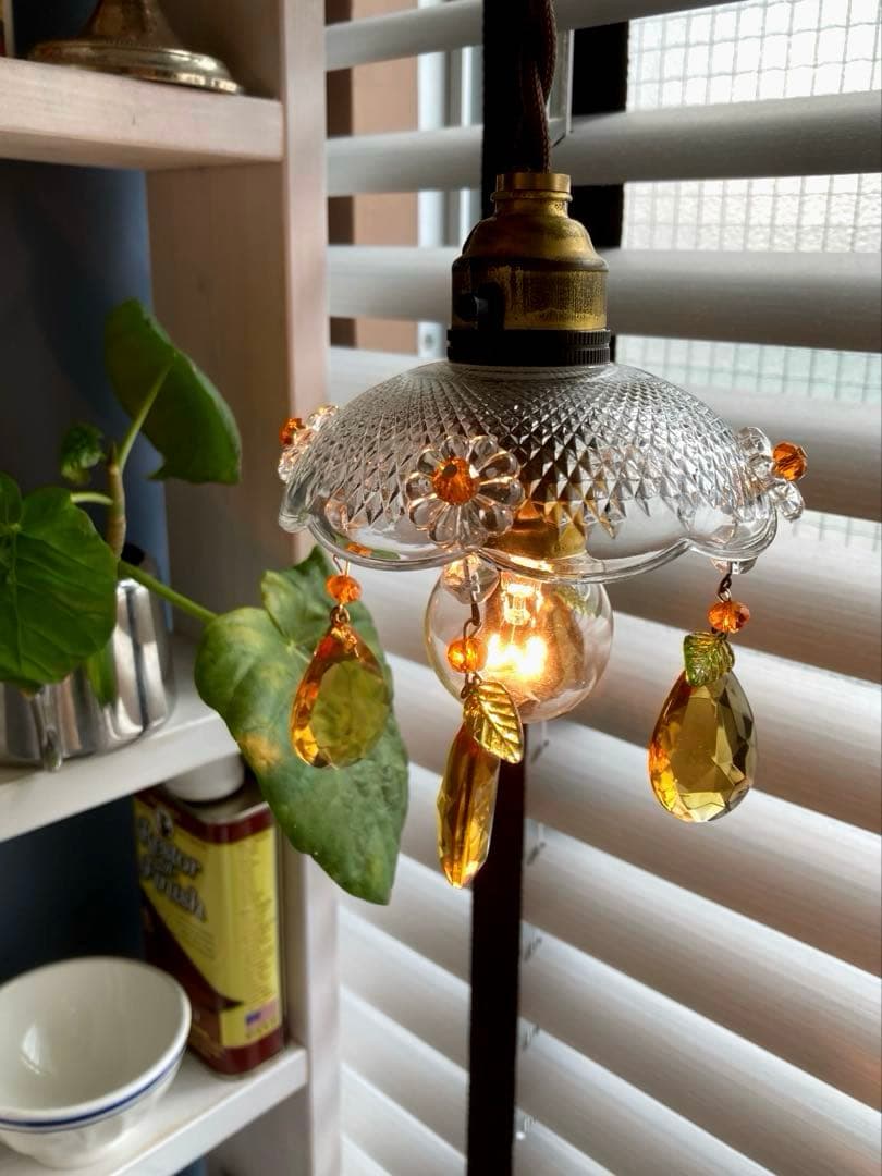 ミニシャンデリア　【果実】　1920年　フランス　ミニシェード　アンティーク