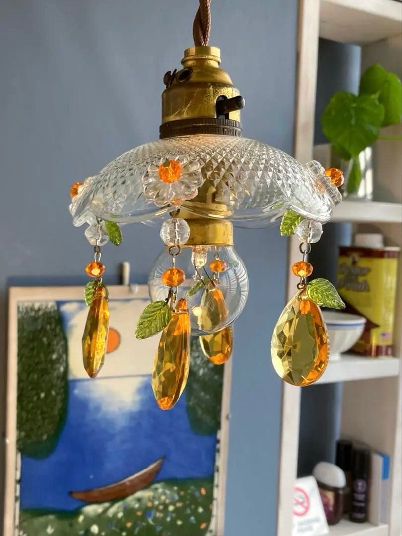 ミニシャンデリア　【果実】　1920年　フランス　ミニシェード　アンティーク