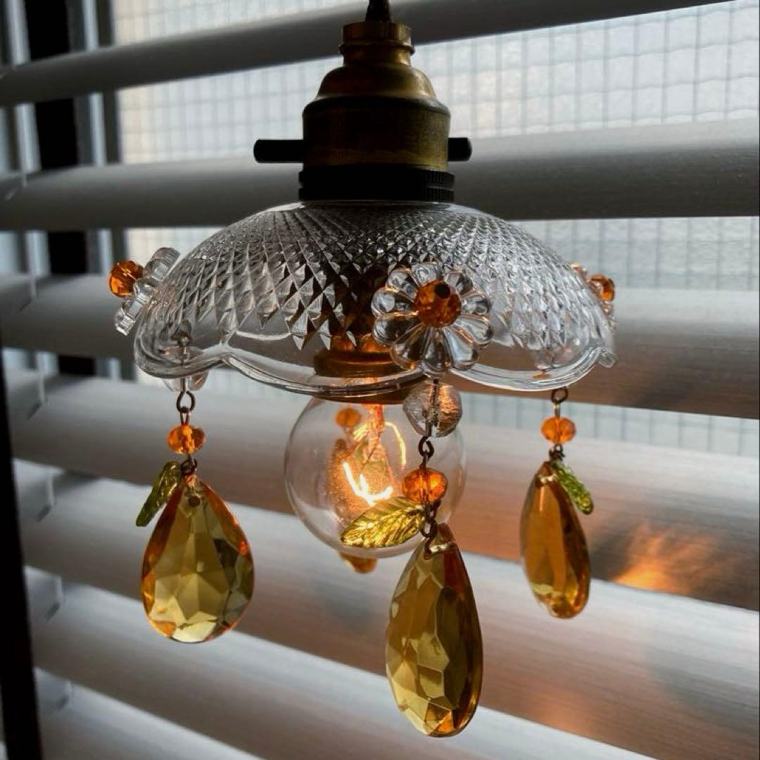 ミニシャンデリア　【果実】　1920年　フランス　ミニシェード　アンティーク