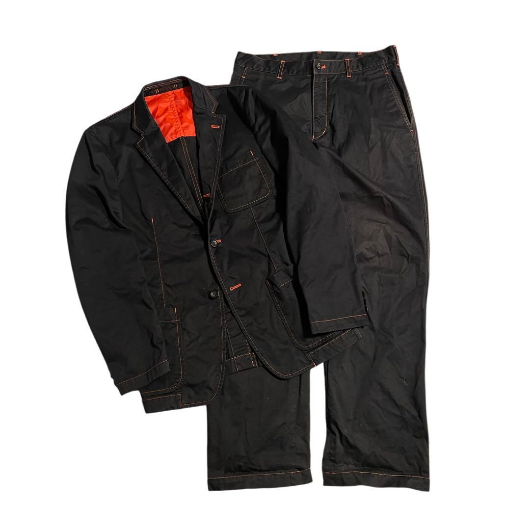 コムデギャルソン レッドステッチ セットアップ ブラック