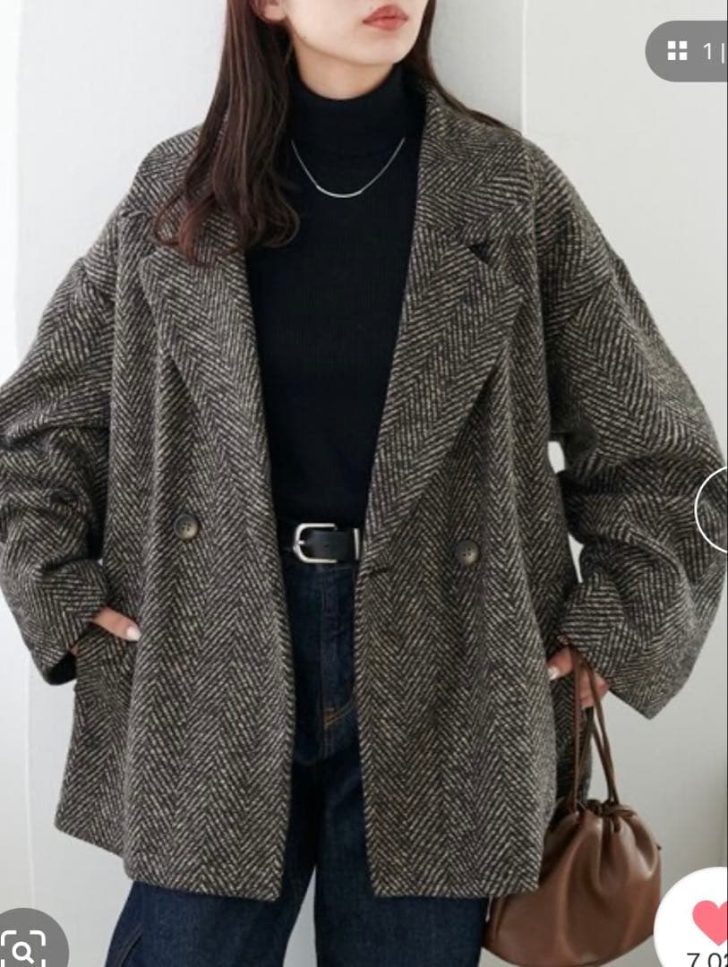 discoat へリンボーンダブルテラージャケット 新品未使用