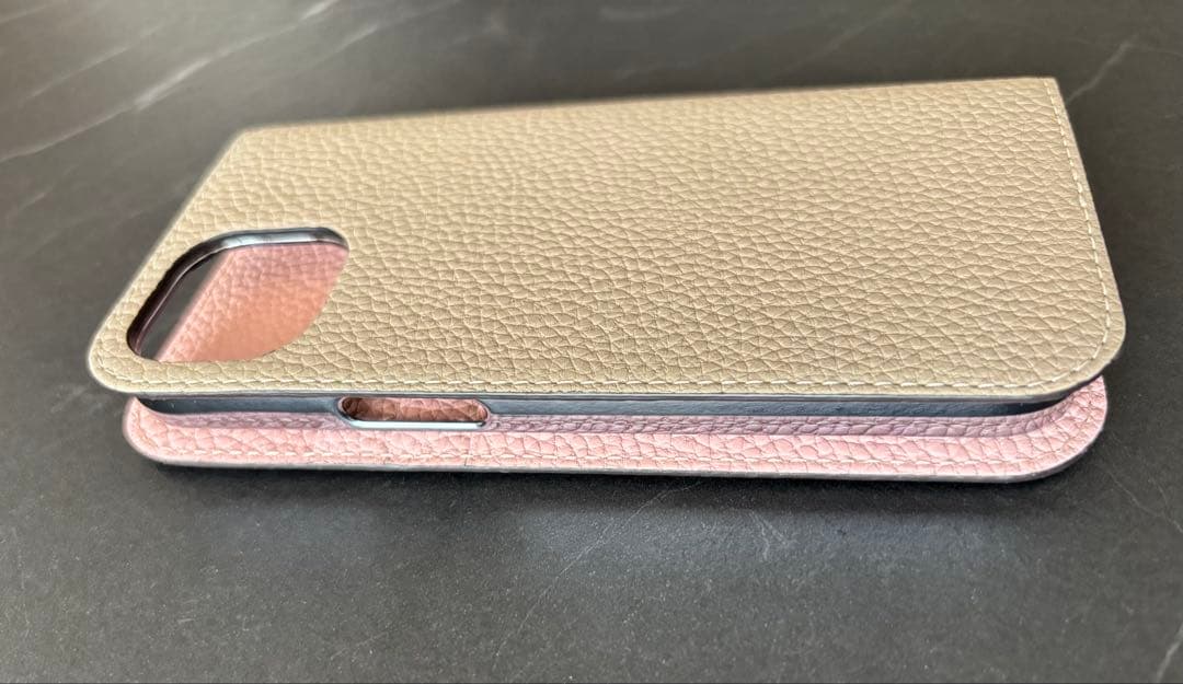 BONAVENTURA グレージュサクラ手帳型 iPhoneケース