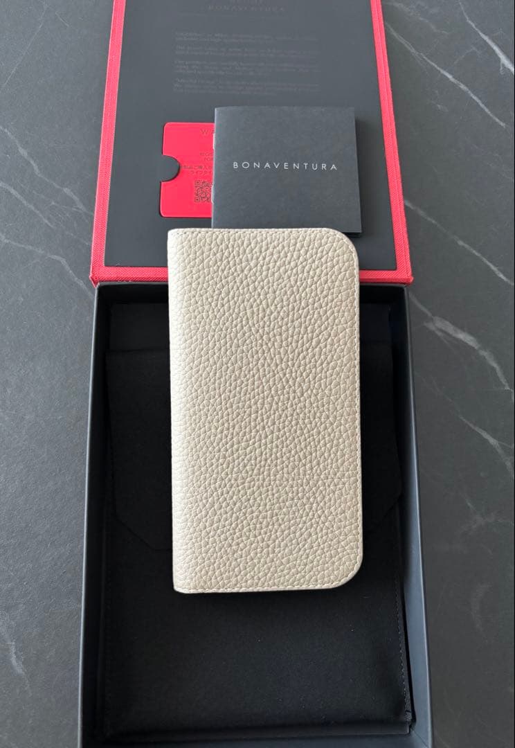 BONAVENTURA グレージュサクラ手帳型 iPhoneケース