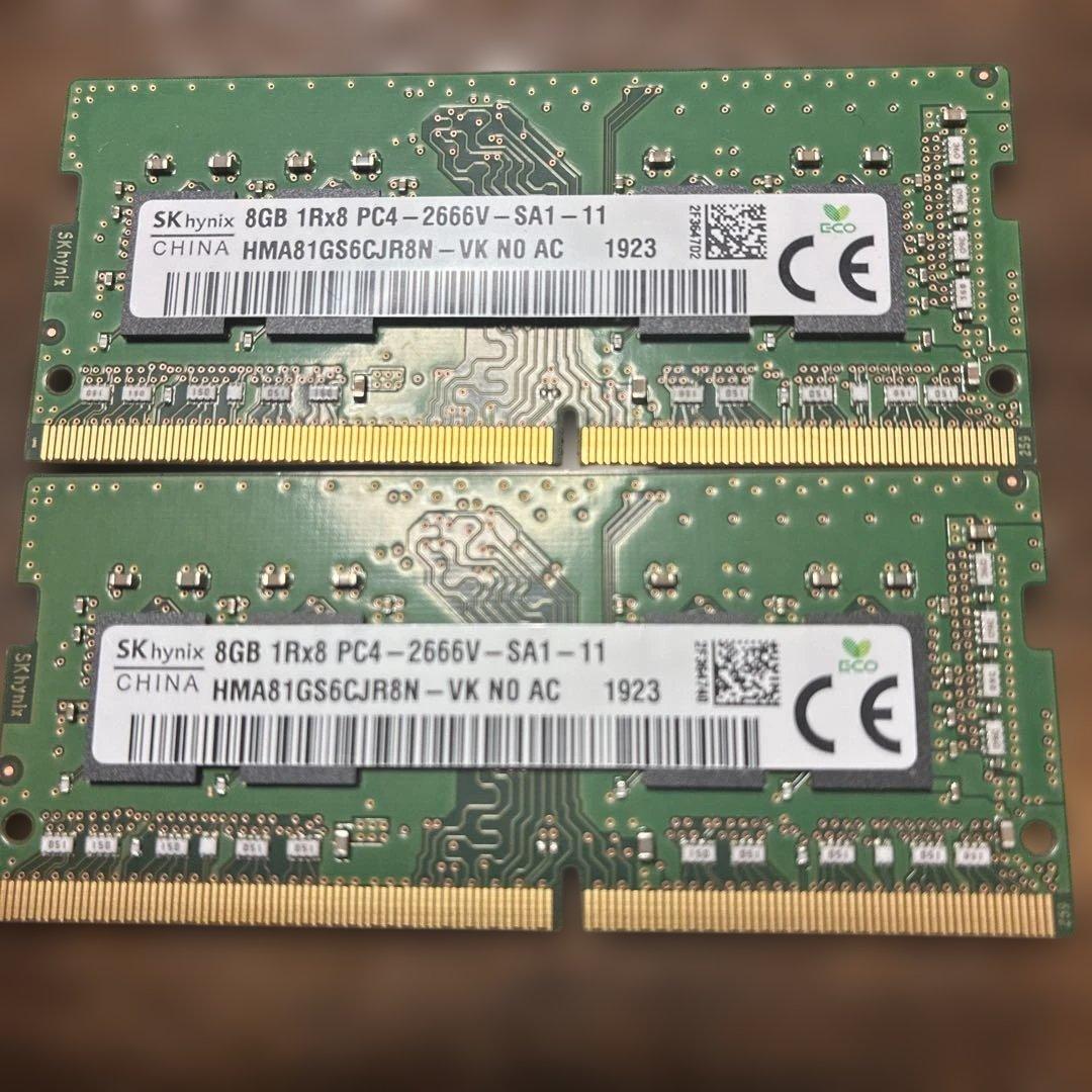 SK hynix 8GB PC4-2666V メモリ 2枚　計16GB