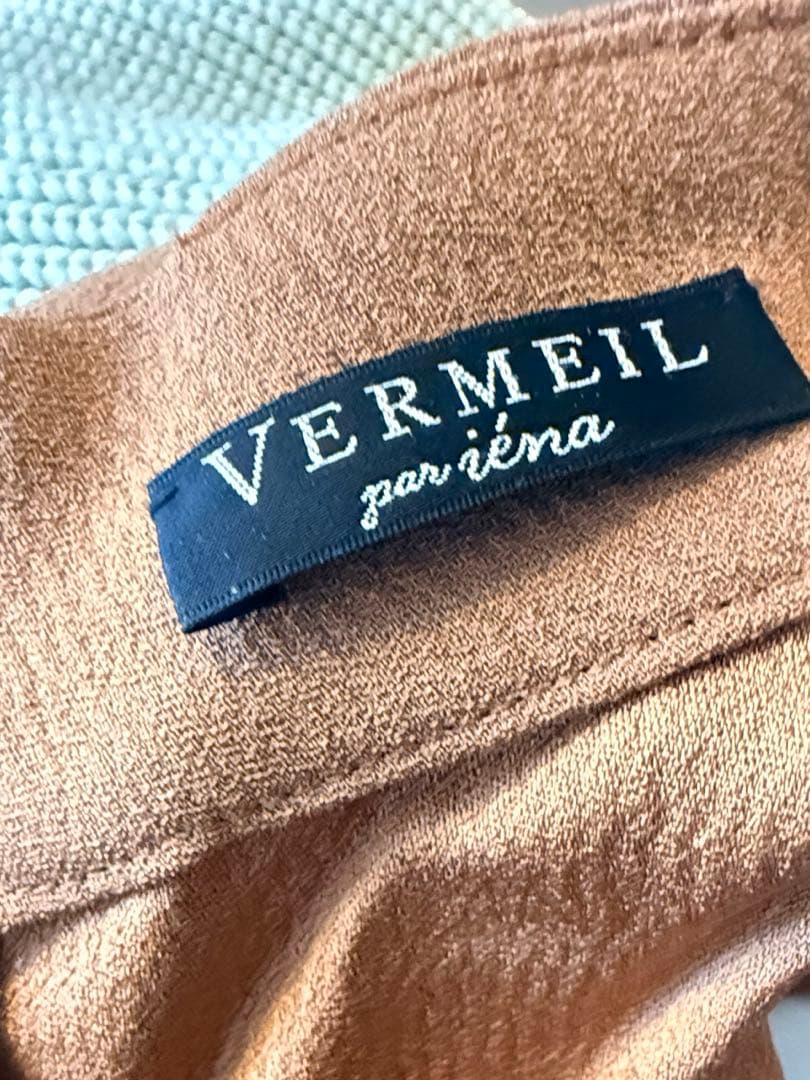 【限定セール】アセテートバックサテン ジョーゼットワンピース ブラウン　イエナ