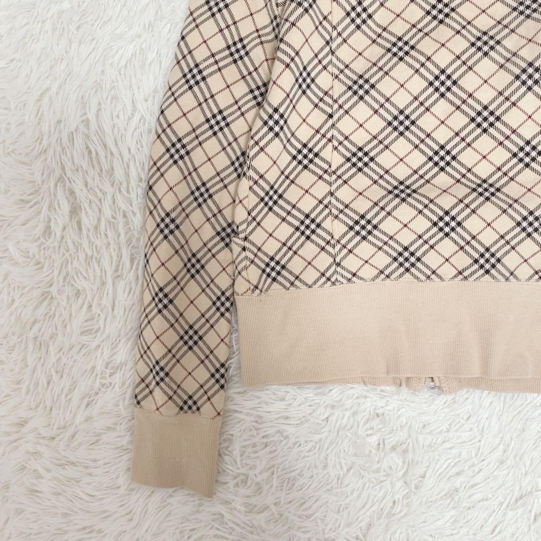 バーバリーブルーレーベル トラックジャケット ノバチェック コットン ベージュ
