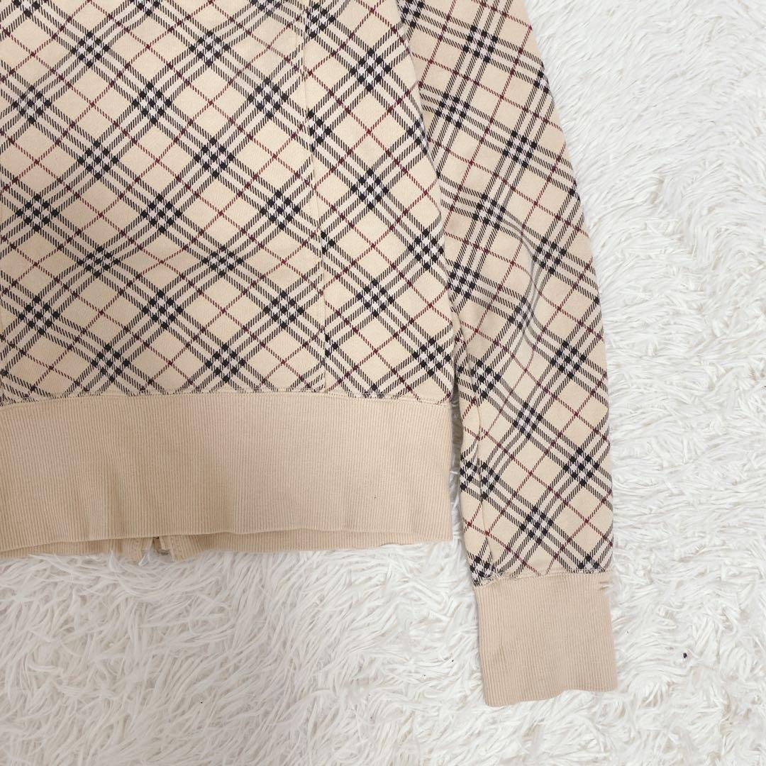 バーバリーブルーレーベル トラックジャケット ノバチェック コットン ベージュ